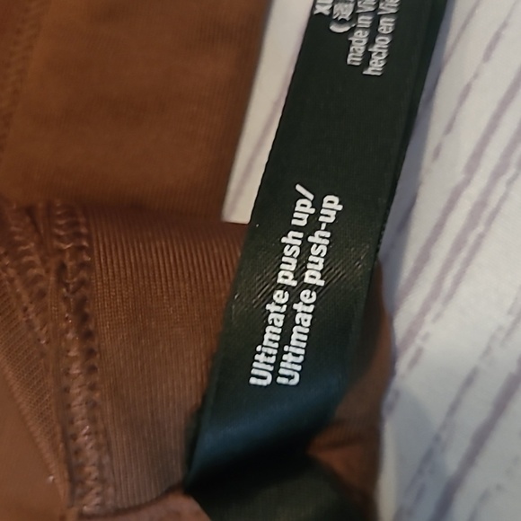 Victoria's Secret PINK Active Ultimate Push-up Racerback Sports Bra Brown XL - Picture 7 of 10